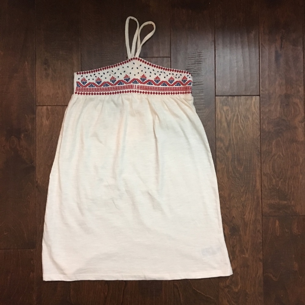 Girls cream patterned dress